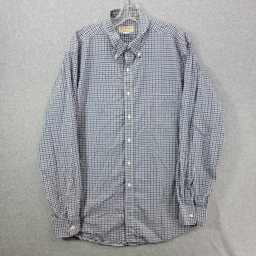 Vintage LL Bean Plaid Shirt Men XL Tall Made in USA Long Sleeve Button Up casual